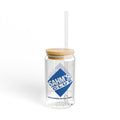 SAHM’s Club Iced Coffee Glass | 16oz Glass Can with Bamboo Lid & Straw | Stay-at-Home Mom Gift